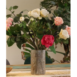 Natural Floral Glass - Tall Vase Candle Holder - Pino - (19x11cm)