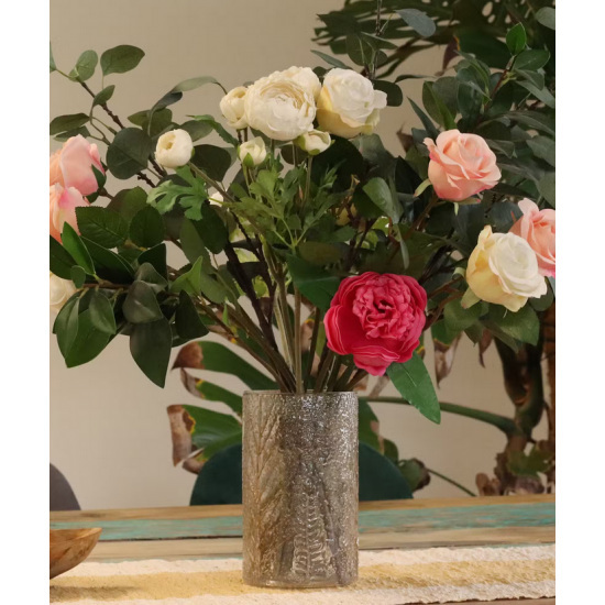 Natural Floral Glass - Tall Vase Candle Holder - Pino - (19x11cm)