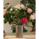Natural Floral Glass - Tall Vase Candle Holder - Pino - (19x11cm)