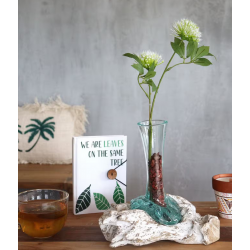 Molten Glass on Whitewash Wood - Vase - Medium