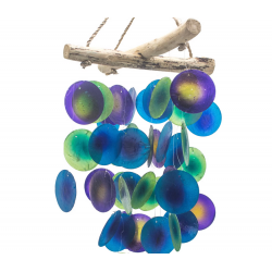 Green & Purple Driftwood Cross Chime