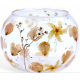Natural Floral Glass - Large Bowl Candle Holder - Rosa - (12x13cm)