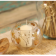 Natural Floral Glass - Large Bowl Candle Holder - Rosa - (12x13cm)