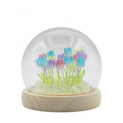Floral Glow Garden Dome - 20 Multi Tulips - LED USB