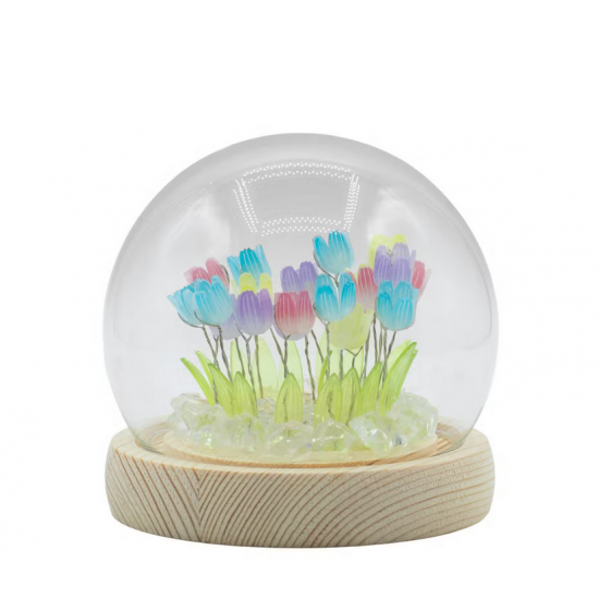 Floral Glow Garden Dome - 20 Multi Tulips - LED USB