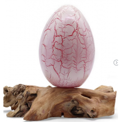 DriftGlow Lamp Crackle Fire Egg Shade - Orange