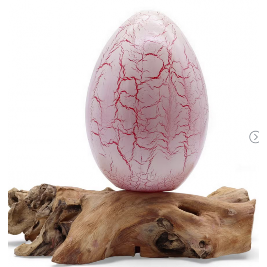 DriftGlow Lamp Crackle Fire Egg Shade - Orange