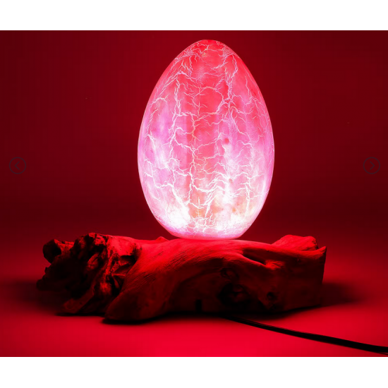 DriftGlow Lamp Crackle Fire Egg Shade - Orange